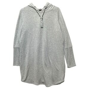 Athleta Women's Hoodie Sweatshirt Dress L Gray Knee‎ Length Minimalist Cozy Y2K